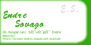 endre sovago business card